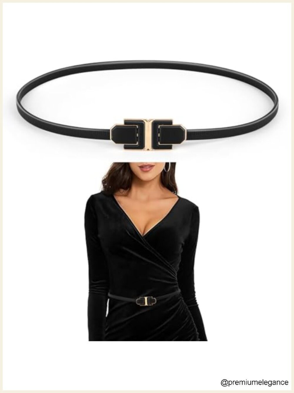 Women's Elastic Waist Belt with Metal Buckle, Stretchy Cinch Belt for Dresses &
